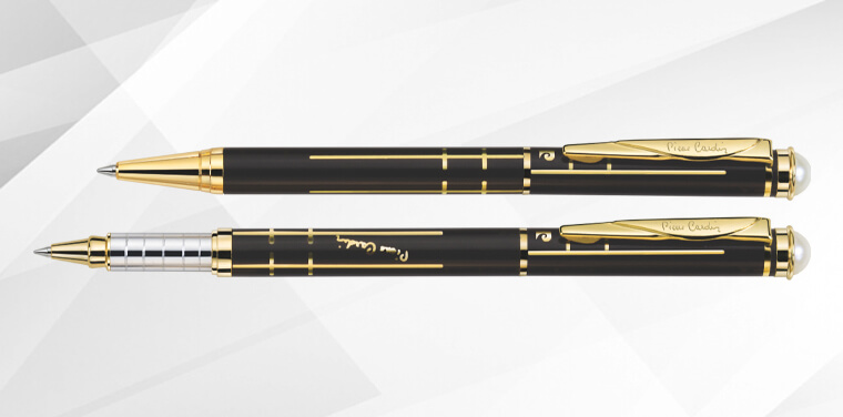 Pierre Cardin Set Kriss Satin Gold Roller Ball & Ball Pen Brand New 100%Original 